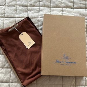 Rust colored loop wheeled shirt, as worn by Carmy (The Bear)